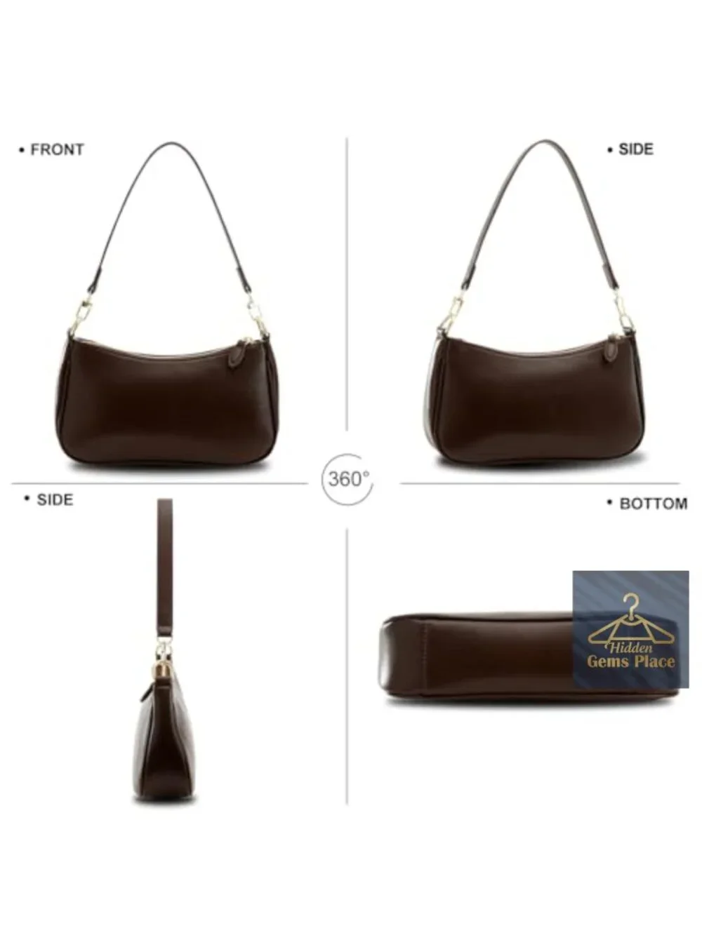 Small Crescent Shoulder Bag Crossbody Purse Vegan Leather Hobo Clutch